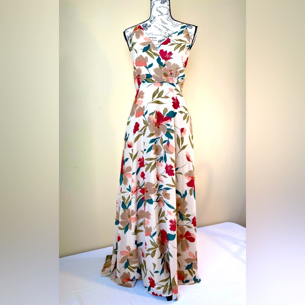 Preloved Lulu’s Beige Floral Dress Size L Org $89